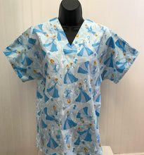 Load image into Gallery viewer, Cinderella Medical Scrub Top Dancing at the Ball Unisex Style for Men &amp; Women
