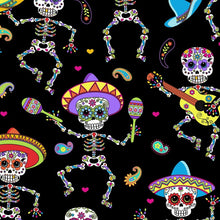 Load image into Gallery viewer, Folkloric Sugar Candy Skull Day of the Dead Celebration Dancing Nurse Medical Scrub Top Unisex Style for Men &amp; Women
