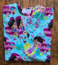 Load image into Gallery viewer, Doc Mc Stuffins Medical Scrub Top Unisex Style for Men &amp; Women Blue Scrub Shirt
