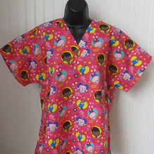 Load image into Gallery viewer, Doc Mc Stuffins Medical Scrub Top Got Cuddies Pink Fabric Unisex Style for Men &amp; Women
