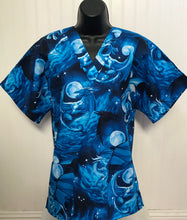 Load image into Gallery viewer, Blue Dragons Fourth Wing inspired Medical Scrub Top Unisex Style for Men &amp; Women Generic Relaxed Fit Style
