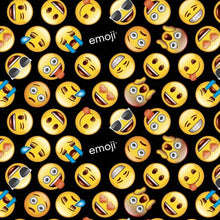 Load image into Gallery viewer, Funny Smiley Face Emojis on Black Fabric Unisex Medical Surgical Scrub Caps Men &amp; Women Tie Back and Bouffant Hat Styles
