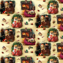 Load image into Gallery viewer, Merry Christmas Fireside Puppy Dogs Medical Scrub Top Unisex Style for Men &amp; Women
