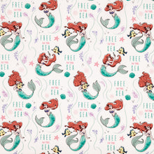 Load image into Gallery viewer, Little Mermaid Ariel Flounder Free As The Sea White Fabric Unisex Medical Surgical Scrub Caps Men &amp; Women Tie Back and Bouffant Hat Styles
