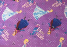 Load image into Gallery viewer, Frozen Sisters Elsa &amp; Anna Sisters Forever Purple Fabric Nurse Medical Scrub Top Unisex Style for Men &amp; Women
