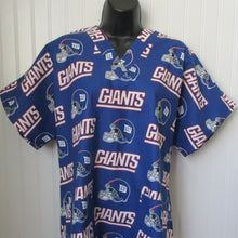 Load image into Gallery viewer, Football NY Giants Medical Scrub Top Unisex Relaxed Fit Men's Scrub Top Women's Scrub Top
