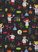 Load image into Gallery viewer, Science Girl Chemist Laboratory Black Fabric Unisex Medical Surgical Scrub Caps Men &amp; Women Tie Back and Bouffant Hat Styles
