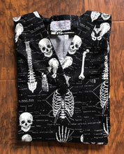 Load image into Gallery viewer, TOP SELLER *GLOW IN THE DARK* Human Anatomy Medical Scrub Top Skeleton Bones Unisex Style for Men &amp; Women
