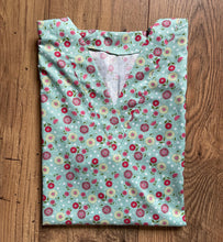 Load image into Gallery viewer, Floral Flowers on Green Teal Fabric Medical Scrub Top Unisex Generic Relaxed Style for Men &amp; Women
