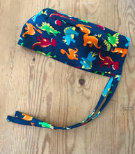 Load image into Gallery viewer, Dinosaur Fabric Medical Surgical Scrub Caps Men &amp; Women Tie Back and Bouffant Hat Styles
