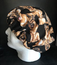 Load image into Gallery viewer, German Shepherd Puppy Dogs Fabric Unisex Medical Surgical Scrub Caps Men &amp; Women Tie Back and Bouffant Hat Styles
