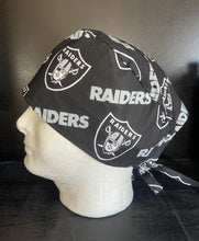Load image into Gallery viewer, RAIDERS FOOTBALL Unisex Medical Surgical Scrub Caps Men &amp; Women Tie Back and Bouffant Hat Styles
