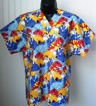 Load image into Gallery viewer, Dinosaur Medical Scrub Top Shirt Unisex Style for Men &amp; Women
