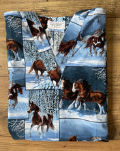 Load image into Gallery viewer, Horses Medical Scrub Top Wild Horses in the Snow Scenes Unisex Style Shirt for Men &amp; Women
