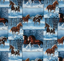 Load image into Gallery viewer, Wild Horses in the Snow Scenes Fabric Nurse Medical Scrub Top Unisex Style Shirt for Men &amp; Women
