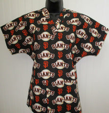 Load image into Gallery viewer, Baseball SF Giants Medical Scrub Top Relaxed Fit Unisex Style Men's Scrub Top Women's Scrub Top
