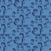 Load image into Gallery viewer, Star Trek Galaxy Crew Characters Blue Fabric Unisex Medical Surgical Scrub Caps Men &amp; Women Tie Back and Bouffant Hat Styles
