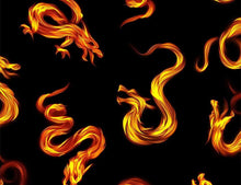 Load image into Gallery viewer, Fire Breathing Dragon on Black Fabric Unisex Medical Surgical Scrub Caps Men &amp; Women Tie Back and Bouffant Hat Styles

