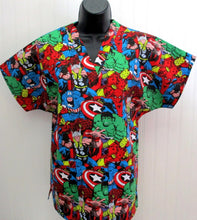 Load image into Gallery viewer, Superhero Medical Scrub Top Captain America Iron Man Thor Hulk Unisex Style Shirt for Men &amp; Women
