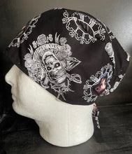 Load image into Gallery viewer, Pirates of the Caribbean CAPTAIN JACK SPARROW Fabric Unisex Medical Surgical Scrub Caps Men &amp; Women Tie Back and Bouffant Hat Styles
