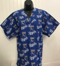 Load image into Gallery viewer, Baseball Kansas City KC Royals Medical Scrub Top Unisex Style Men's Scrub Top Women's Scrub Top
