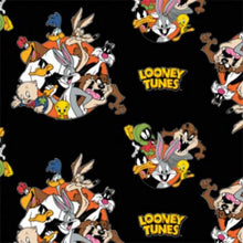 Load image into Gallery viewer, Looney Tunes Cartoon Characters Black Fabric Stethoscope sock cover for Medical Professionals
