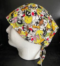 Load image into Gallery viewer, Looney Tunes Cartoon Characters Unisex Medical Surgical Scrub Caps Men &amp; Women Tie Back and Bouffant Hat Styles
