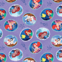 Load image into Gallery viewer, Little Mermaid Ariel Fairy Tale Ending Circles Purple Fabric Nurse Medical Scrub Top Unisex Style for Men &amp; Women
