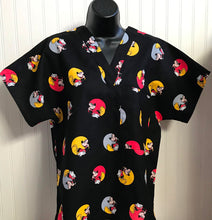 Load image into Gallery viewer, Mickey Mouse Medical Scrub Top Circle Black Unisex Style for Men &amp; Women
