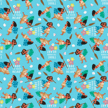 Load image into Gallery viewer, Moana True to Your Heart Blue Fabric Unisex Medical Surgical Scrub Caps Men &amp; Women Tie Back and Bouffant Hat Styles

