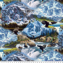 Load image into Gallery viewer, Nature Medical Scrub Top Mysterious Mountains in Nature, Can you find all the Animals? Unisex Style for Men &amp; Women
