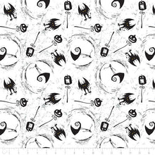 Load image into Gallery viewer, NBC Nightmare Before Christmas ON THE HILL White Fabric Unisex Medical Surgical Scrub Caps Men &amp; Women Tie Back and Bouffant Hat Styles
