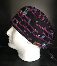 Load image into Gallery viewer, Video Game Medical Scrub Hat Nintendo Donkey Kong Jumpmans Unisex  Men &amp; Women Tie Back and Bouffant Hat Styles
