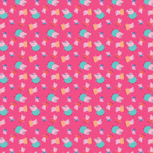 Load image into Gallery viewer, Cartoon One Big Family Pink Fabric Unisex Medical Surgical Scrub Caps Men &amp; Women Tie Back and Bouffant Hat Styles
