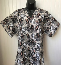 Load image into Gallery viewer, Pirates of the Caribbean Medical Scrub Top SEA RULES ALL Unisex Style for Men &amp; Women
