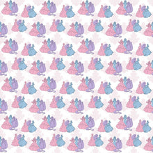 Load image into Gallery viewer, Princess Silhouette Pink Blue Purple White Fabric Unisex Medical Surgical Scrub Caps Men &amp; Women Tie Back and Bouffant Hat Styles
