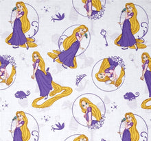 Load image into Gallery viewer, Tangled Rapunzel Key White Fabric Unisex Medical Surgical Scrub Caps Men &amp; Women Tie Back and Bouffant Hat Styles
