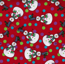 Load image into Gallery viewer, Merry Christmas Holiday Snowman Dots Medical Scrub Top Unisex Style for Men &amp; Women
