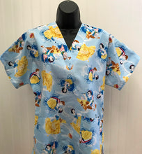 Load image into Gallery viewer, Snow White Medical Scrub Top Prince Charming Unisex Style for Men &amp; Women
