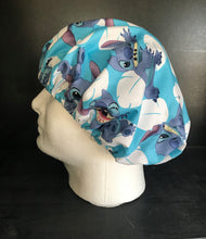 Load image into Gallery viewer, Lilo &amp; Stitch Character STITCH Fabric Nurse Unisex Medical Surgical Scrub Caps Men &amp; Women Tie Back and Bouffant Hat Styles
