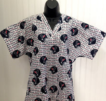 Load image into Gallery viewer, Football Texans Medical Scrub Top Unisex Relaxed Fit Men's Scrub Top Women's Scrub Top
