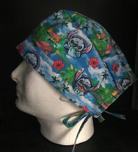 Load image into Gallery viewer, Lilo &amp; Stitch Hawaiian Nights Fabric Nurse Unisex Medical Surgical Scrub Caps Men &amp; Women Tie Back and Bouffant Hat Styles
