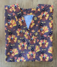 Load image into Gallery viewer, Thanksgiving Medical Scrub Top Pilgrim Turkeys Unisex Style for Men &amp; Women
