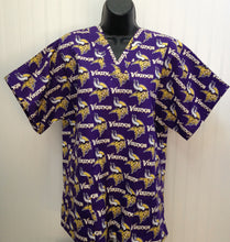 Load image into Gallery viewer, Football Minnesota Vikings Medical Scrub Top Unisex Relaxed Fit Men's Scrub Top Women's Scrub Top
