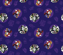 Load image into Gallery viewer, Villains Evil Witch Cruella De Vil Bad Vibes Purple Fabric Nurse Medical Scrub Top Unisex Style for Men &amp; Women *LAST ONE
