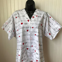 Load image into Gallery viewer, Calling All Nurses Medical Scrub Top Vital Signs EKG Unisex Style for Men &amp; Women

