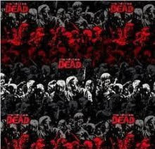 Load image into Gallery viewer, WALKING DEAD ZOMBIES STRIPED RED &amp; BLACK Fabric Unisex Medical Surgical Scrub Caps Men &amp; Women Tie Back and Bouffant Hat Styles
